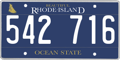 RI license plate 542716