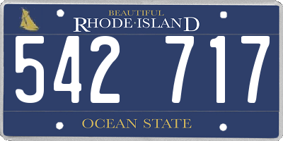 RI license plate 542717