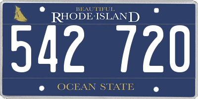 RI license plate 542720