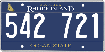 RI license plate 542721