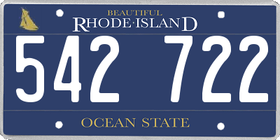 RI license plate 542722