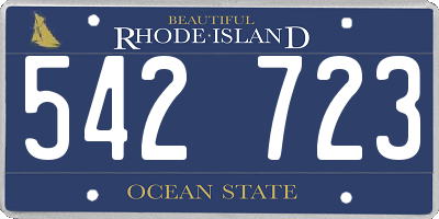 RI license plate 542723