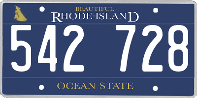 RI license plate 542728