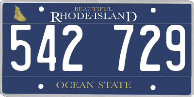 RI license plate 542729