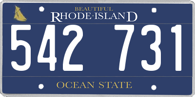 RI license plate 542731