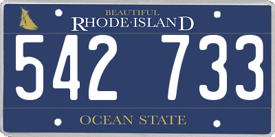 RI license plate 542733