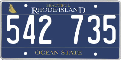 RI license plate 542735