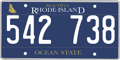 RI license plate 542738