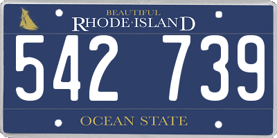 RI license plate 542739