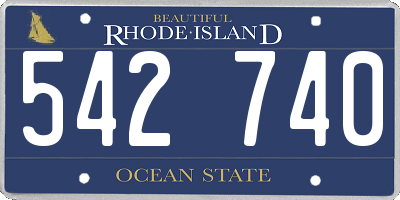 RI license plate 542740