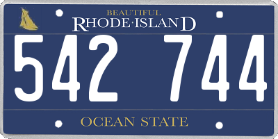 RI license plate 542744