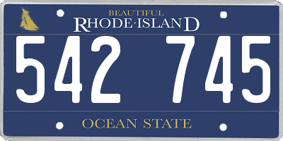 RI license plate 542745