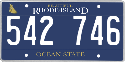 RI license plate 542746