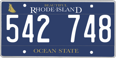 RI license plate 542748