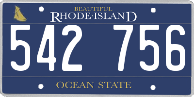 RI license plate 542756