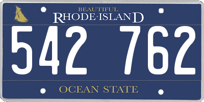 RI license plate 542762