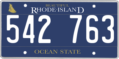 RI license plate 542763