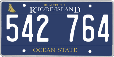 RI license plate 542764