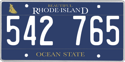 RI license plate 542765