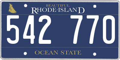 RI license plate 542770