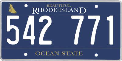 RI license plate 542771