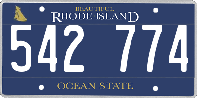 RI license plate 542774