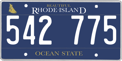 RI license plate 542775