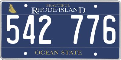 RI license plate 542776