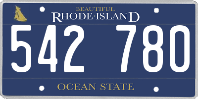RI license plate 542780