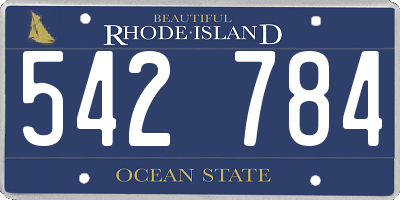 RI license plate 542784