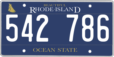 RI license plate 542786