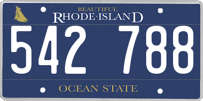 RI license plate 542788