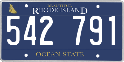 RI license plate 542791