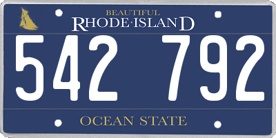 RI license plate 542792