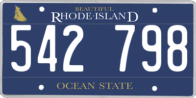 RI license plate 542798