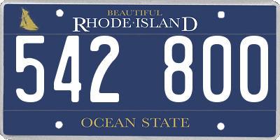 RI license plate 542800