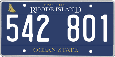 RI license plate 542801