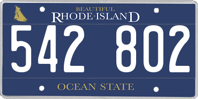 RI license plate 542802