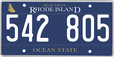 RI license plate 542805