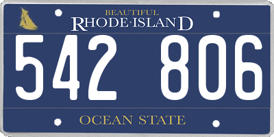 RI license plate 542806