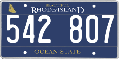 RI license plate 542807