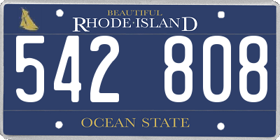RI license plate 542808