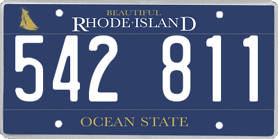 RI license plate 542811