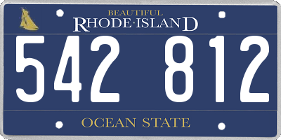 RI license plate 542812