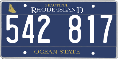 RI license plate 542817