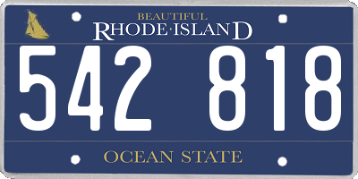 RI license plate 542818