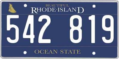 RI license plate 542819