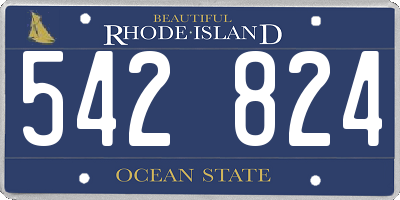 RI license plate 542824