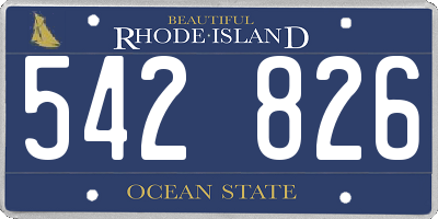 RI license plate 542826