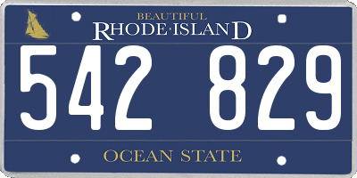 RI license plate 542829